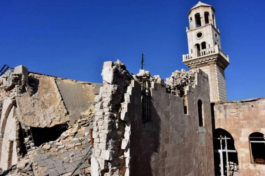 Les ruines de l'église apostolique arménienne d'Alep "Quarante-Martyrs", dans le nord de la Syrie, le 9 décembre 2016. Photo d'archives AFP