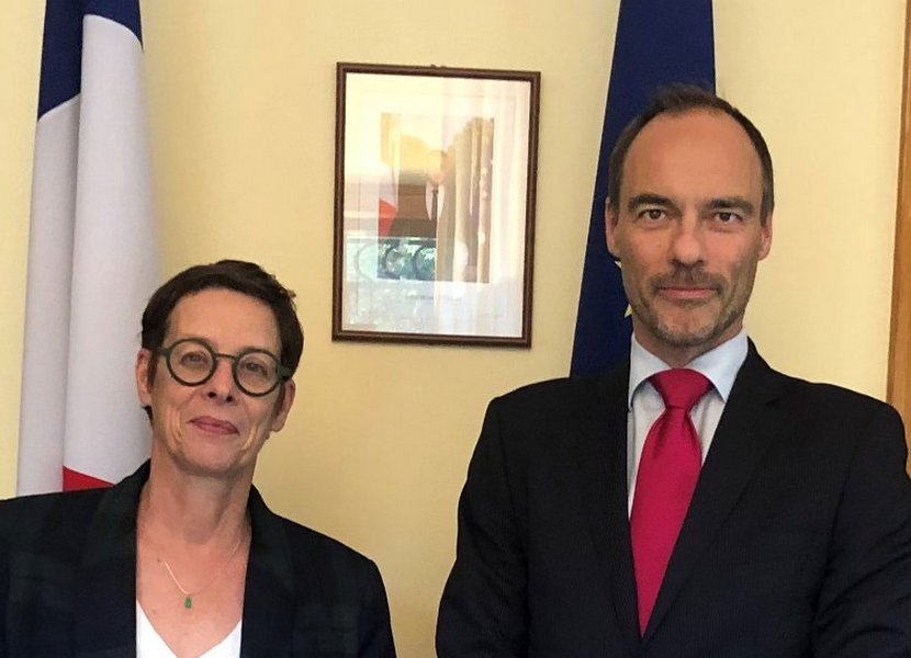 S.E. Madame Anne Louyot, Ambassadrice de France en Arménie, et M. Eric Poppe, représentant de l'OIF pour l’Europe centrale et orientale  