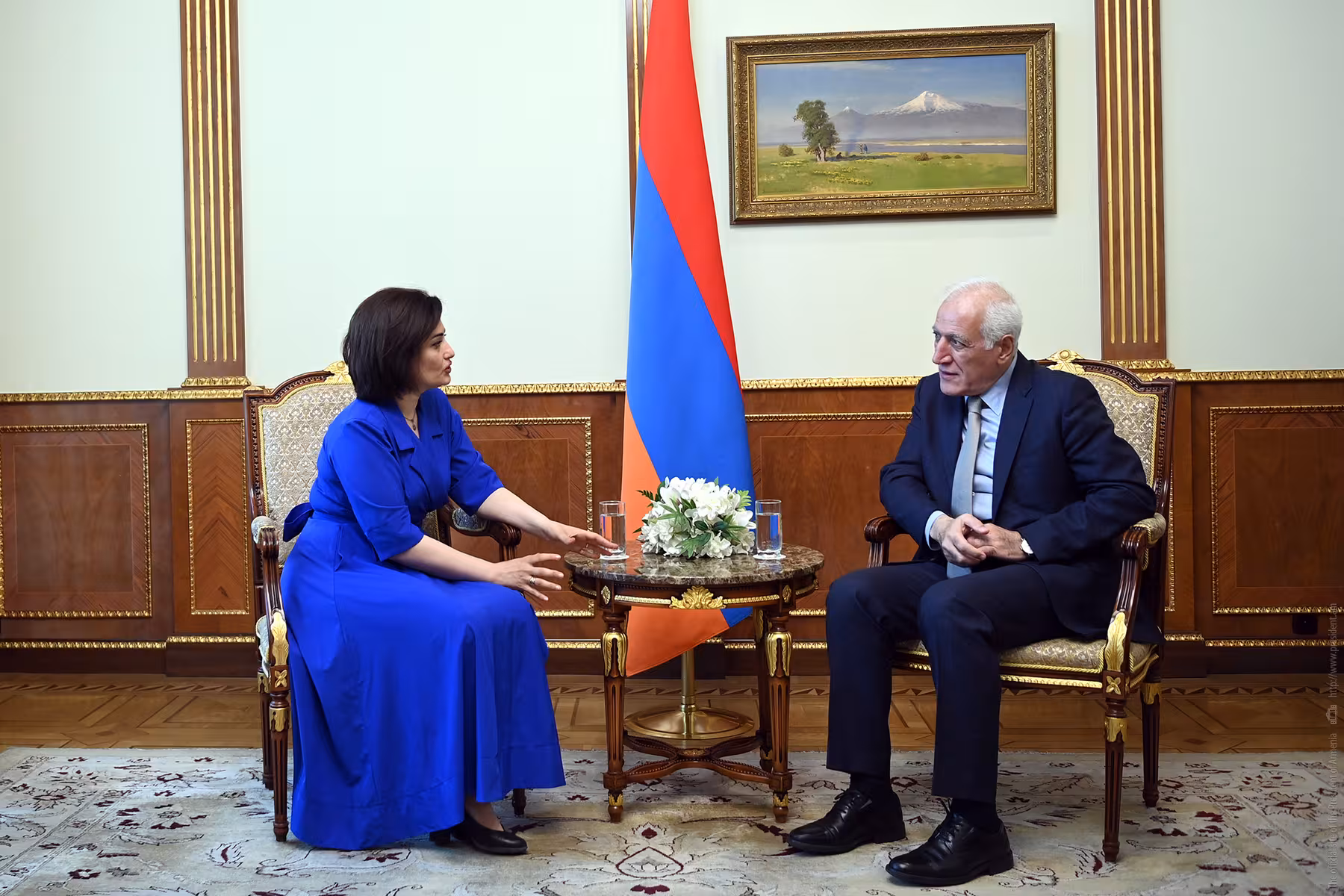 Le président de la République a reçu Marianna Shahinyan, directrice générale de
			Veolia 