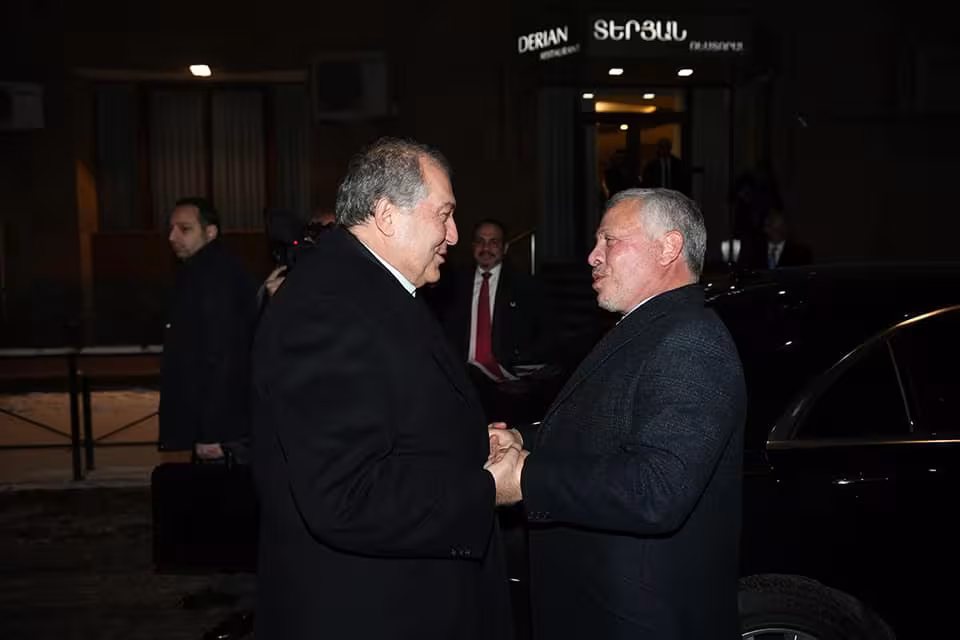 Le Roi de Jordanie Abdallah II en visite en Arménie