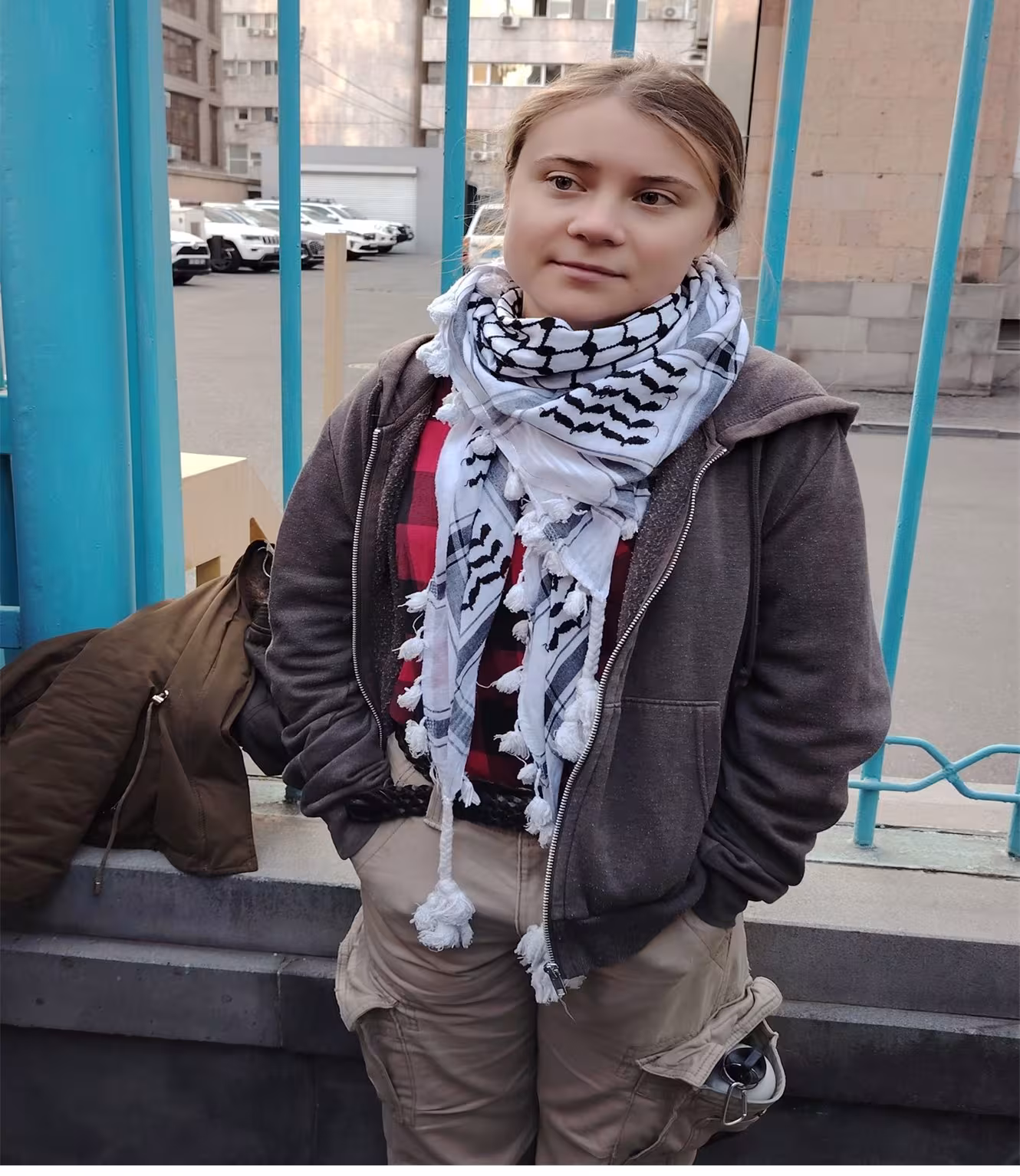 Greta Thunberg, tête d’affiche de la manifestation contre la COP29 à Bakou, organisée
			à Erevan
